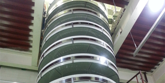 Unit load spiral conveyor